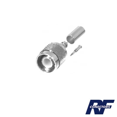RFT-1202-2|Conector TNC Macho de Anillo Plegable para Cables RG-58/U, LMR-195, Níquel/ Oro/ Delrin.