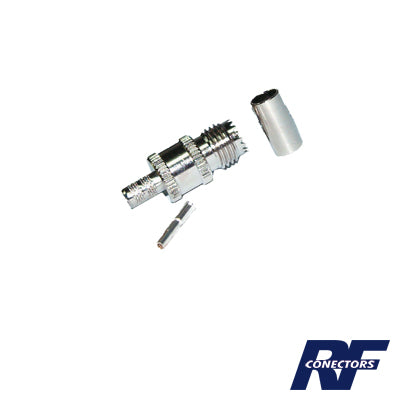 RFU-601-1|Conector Mini UHF Hembra de Anillo Plegable en Cables RG-58/U, RG-142/U, Níquel/ Plata/ Delrin.