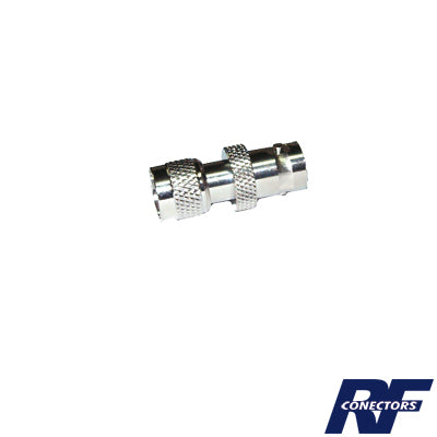 RFU-622|Adaptador en Línea, de Conector Mini UHF Macho a BNC Hembra, Níquel/ Oro/ Teflón.
