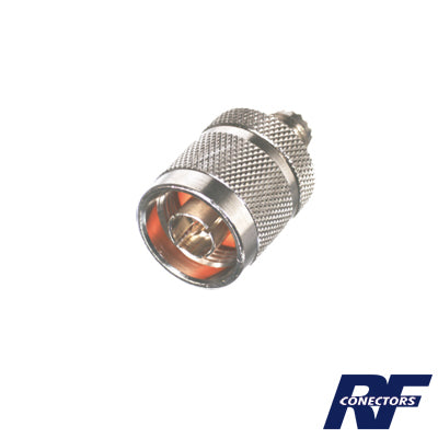 RFU-625|Adaptador en Línea, de Conector Mini UHF Hembra a N Macho, Níquel/ Oro/ Teflón.