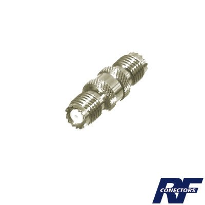 RFU-629|Adaptador Barril en Línea, de Conector Mini-UHF Hembra a Mini-UHF Hembra, Níquel/ Oro/ Teflón.