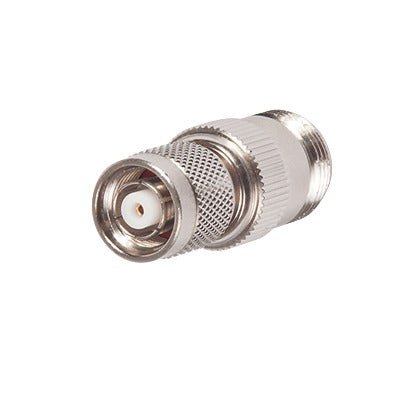 RP-1234|Adaptador en Línea, de Conector TNC Macho Inverso a N Hembra, Niquel/ Oro/ Teflón.