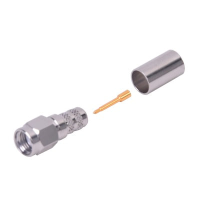 RSA-3000-X|Conector SMA Macho de Anillo Plegable para Cables LMR-240, RG-8/X, 9258, Niquel/Oro/Teflón.