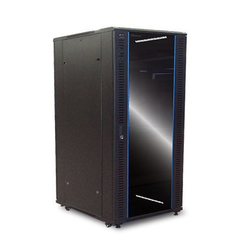 SDNB6824UR|GABINETE DE 24U 19" 600X800X1170 MM, PUERTA VIIO, RUEDAS, NIVELADORES,