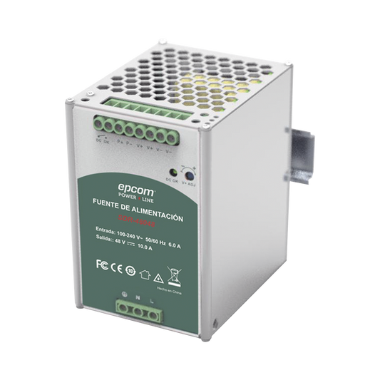 SDR-48048|48 VCC @ 10 A / Fuente de alimentaci??n / Funci??n relay Vcc / Industrial / 480 W / Funci??n de conexi??n paralelo 3,840 W ( 7 + 1 ) / din riel