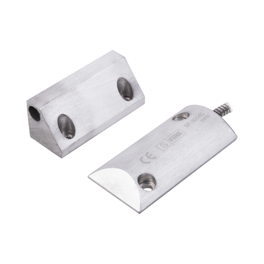 SF-3014-C|Contacto Magnético para Piso, Salida Dual NC/NA, GAP 65mm, Cubierta de Aluminio con 55cm de Cable Blindado