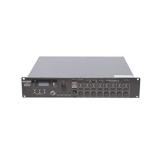 SF-6200MA|Controlador de Evacuación Por Voz | 500 W | 8 Zonas independientes | 4 entradas de audio y 2 entradas de micrófono