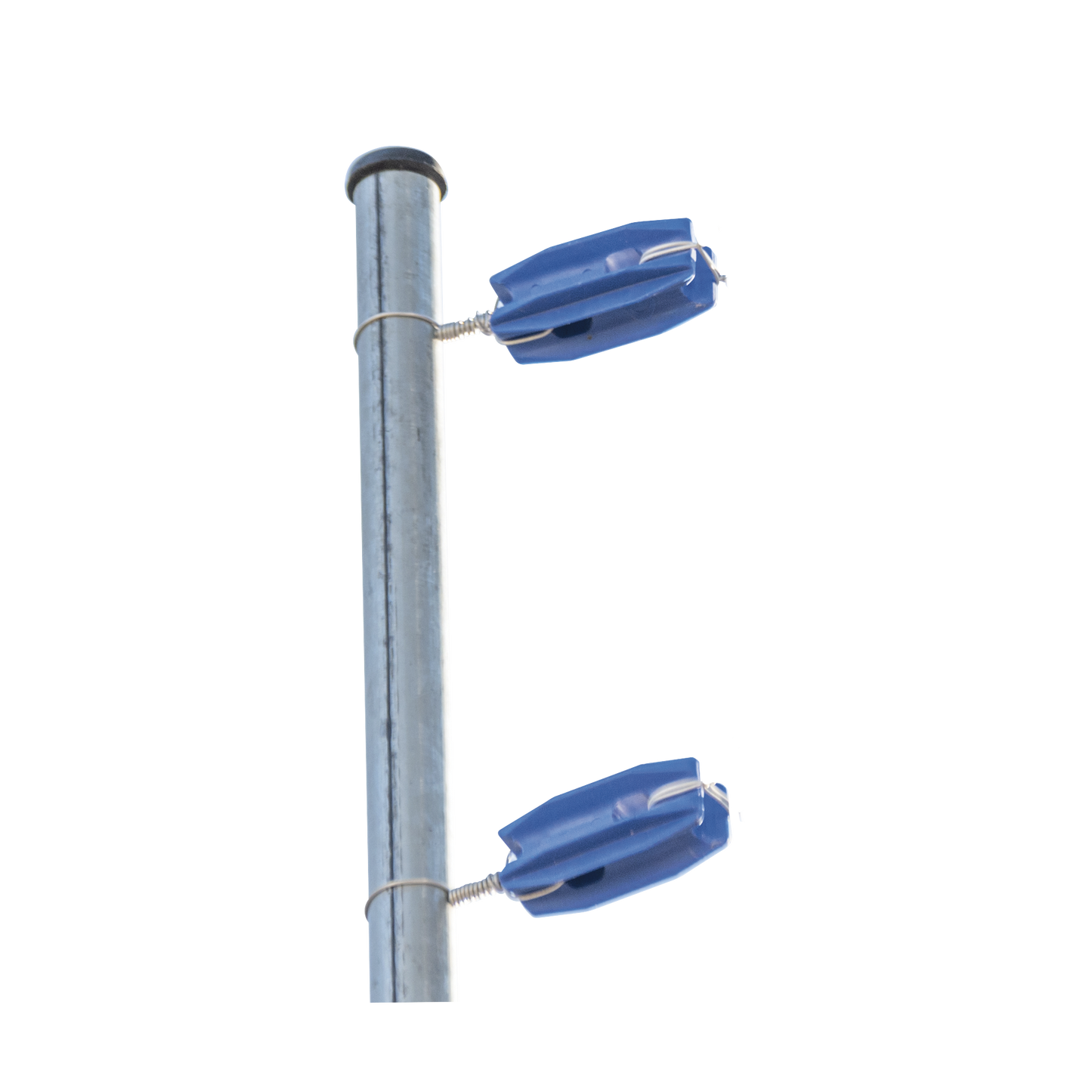 SFESQUINEROB|Aislador de color Azul para postes de esquina de alta Resistencia con Anti UV de uso en cercos eléctricos