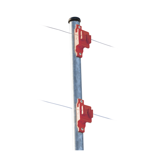 SFPASOR|Aislador de Paso color Rojo reforzado para cercos eléctricos, resistente al clima extremoso