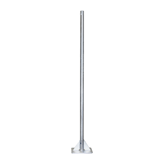 SM-AUTO-2|Mástil de 2 metros de 2" Diámetro, con Opresor, Base Soldada . Galvanizado por Inmersión en Caliente.