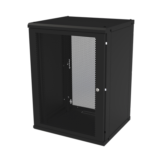 SR-1916-GFP-VR2|Gabinete de Pared Fijo, Puerta Perforada, Rack 19" de 16 UR.