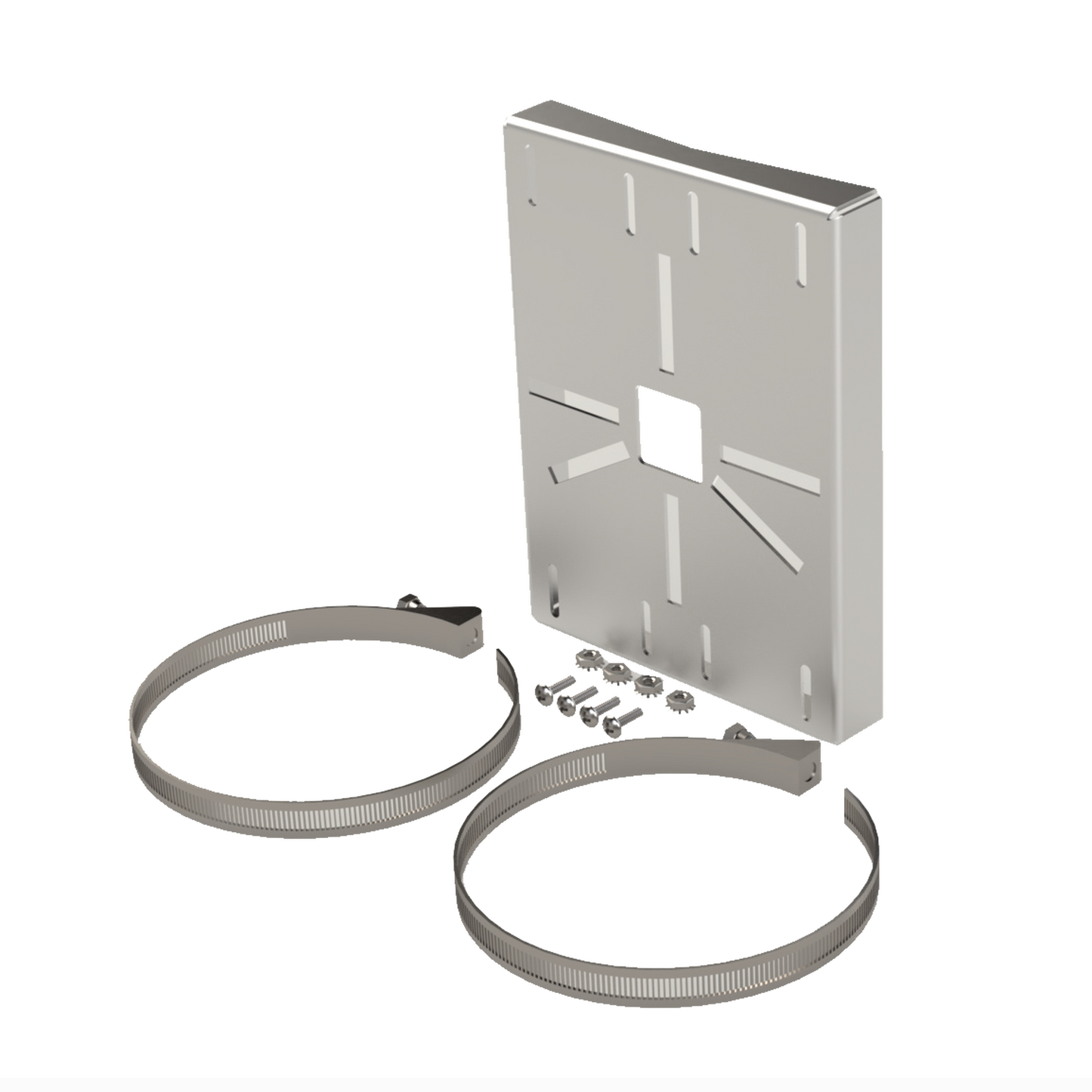 SYS-PM-01V3|Montaje universal galvanizado para instalación de cámaras en poste 2" a 5" color gris galvanizado