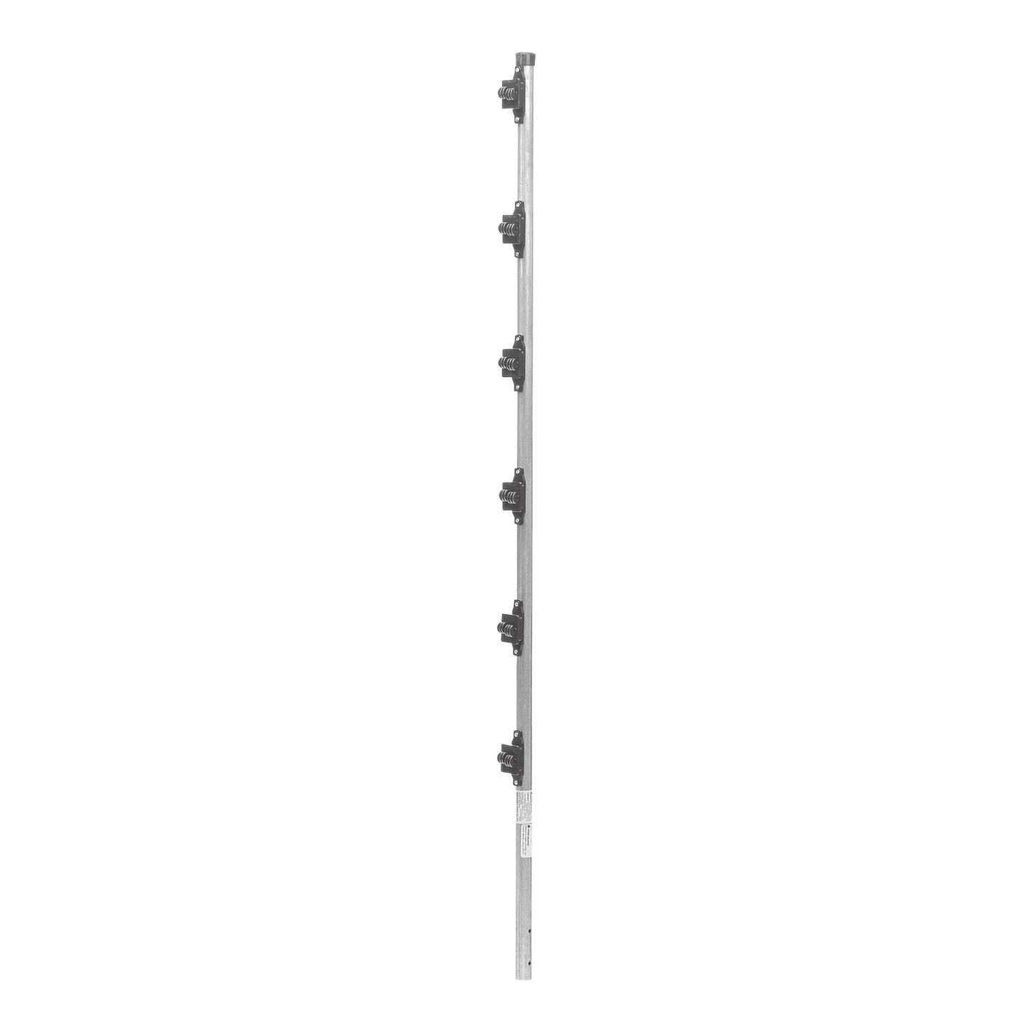 SYS-POST-10|Poste con 6 Aisladores de PASO para Cerca Electrificada. Tubo Galva. de 1.4m, cal. 18 de 1" Diam. (Sin pintar).