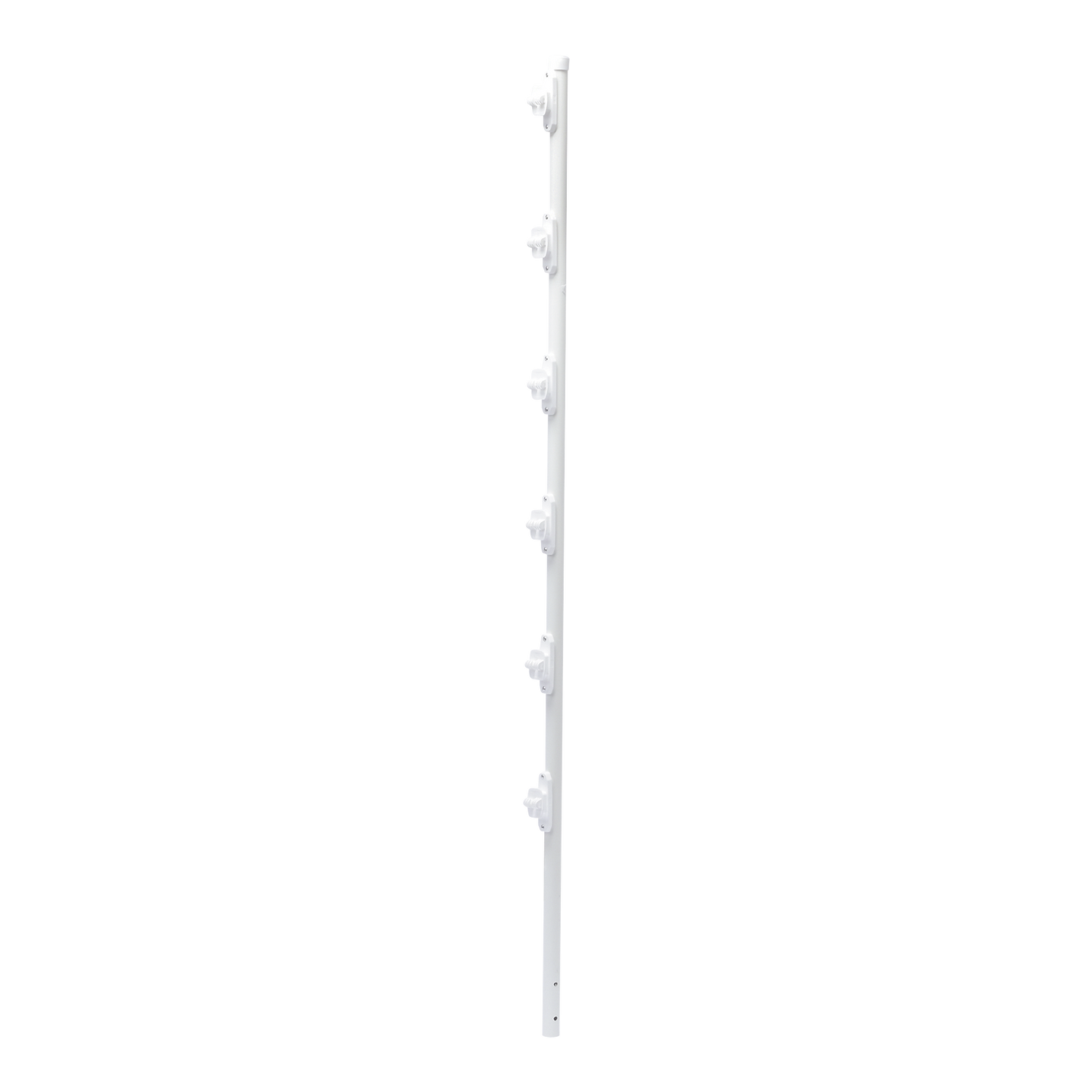SYS-POST-10W|Poste con 6 Aisladores de PASO para Cerca Electrificada. Tubo Galva. de 1.4m, cal. 18 de 1" Diam. + Pintura Blanca.