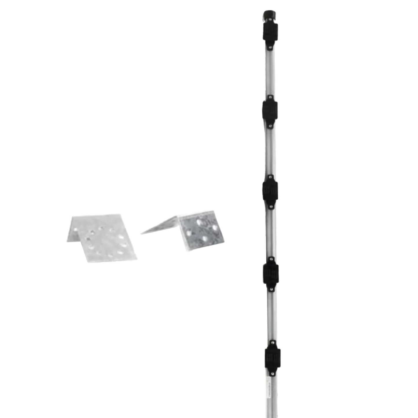 SYS-POST-3-V2|Poste con altura de 1m para cercos eléctricos/ Incluye base multiposicion fabricado 100% con acero galvanizado con 5 aisladores de paso