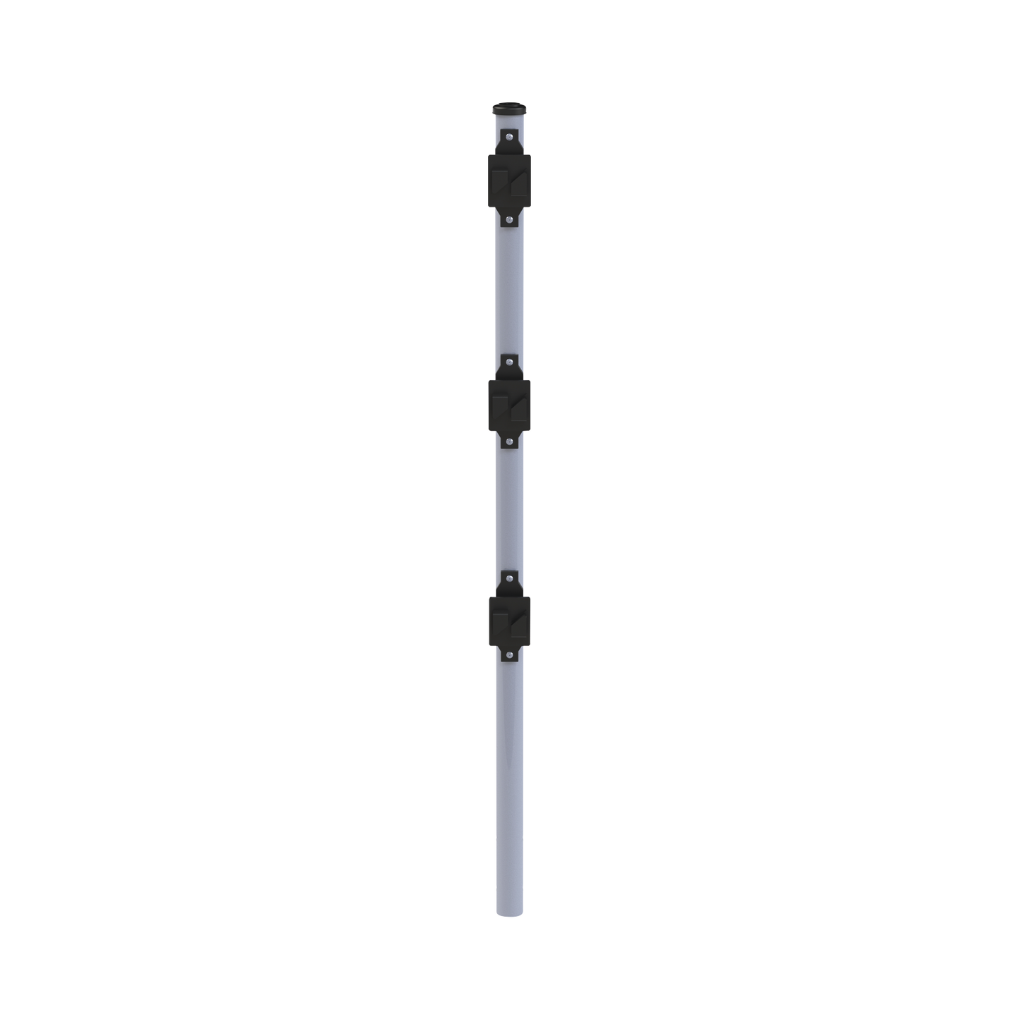 SYS-POST-7|Poste de Paso de 0.75m para Cerca Electrificada. Tubo Galvanizado cal. 18 de 1"Diam. con Tapón y 3 Aisladores Instalados.
