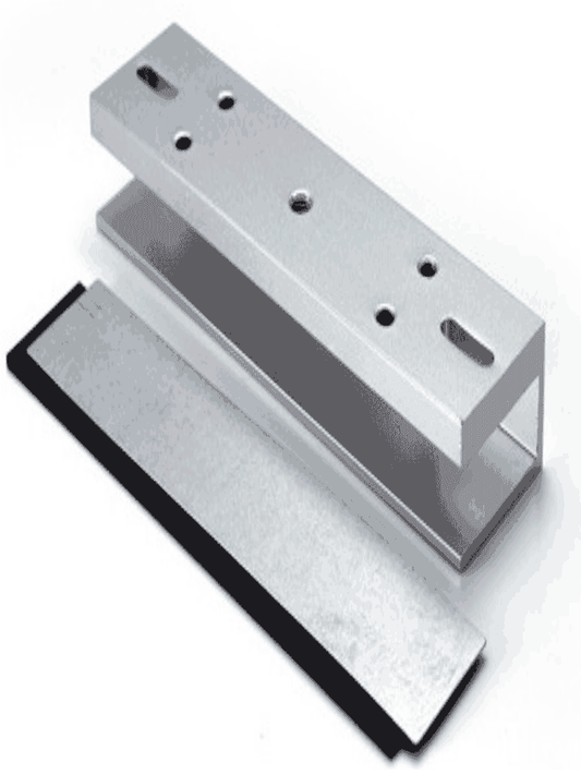 ZKTECO LMB200U - Soporte en U para instalaci??n de contrachapa magn?®tica en puertas de vidrio sin marco compatible con cerradura magn?®tica con Modelo LM200LED clave ZKT0850002