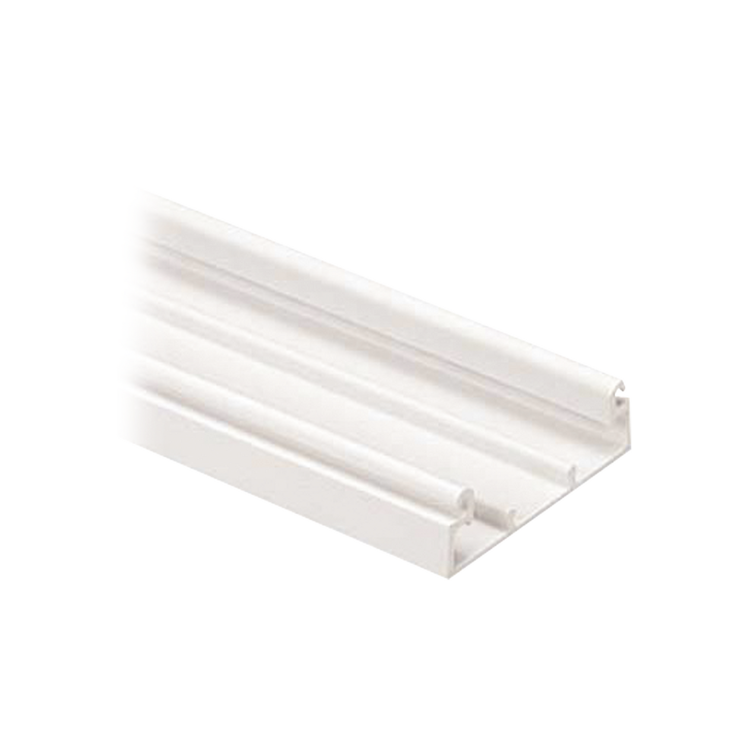 T45BIW8-A|Base para canaleta T-45, de PVC rígido, con cinta adhesiva y orificios pre-perforados para montaje, 60.3 x 18.5 x 2400 mm, Color Blanco Mate
