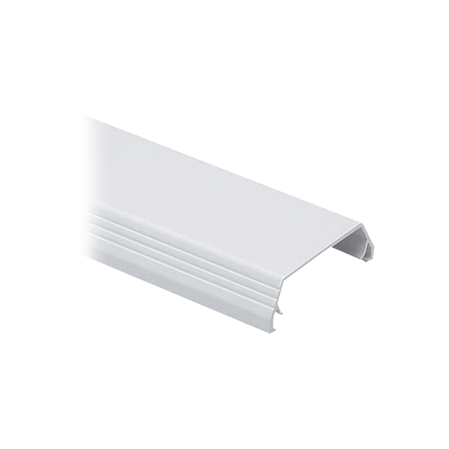 T45CIW8|Cubierta (Tapa) tipo bisagra para canaleta T-45, de PVC rígido, 60.3 x 19.1 x 2438.4 mm, Color Blanco Mate