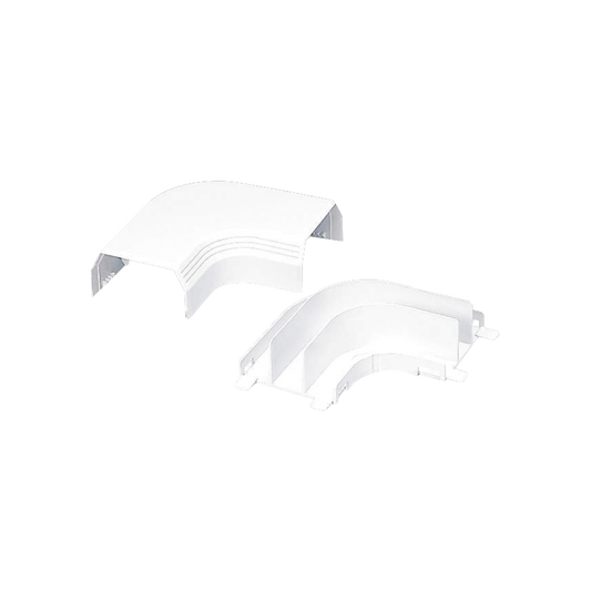 T45RAIW|Curva de radio controlado, para uso con canaleta T45, Material PVC Rígido, Color Blanco Mate