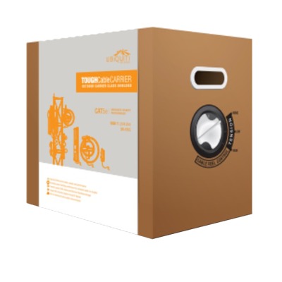 TC-CARRIER|Bobina de cable de 305 metros, Cat5e exterior blindado carrier class color negro, cable de drenado para descargas electrost?íticas, divisor anti-crosstalk y blindaje secundario