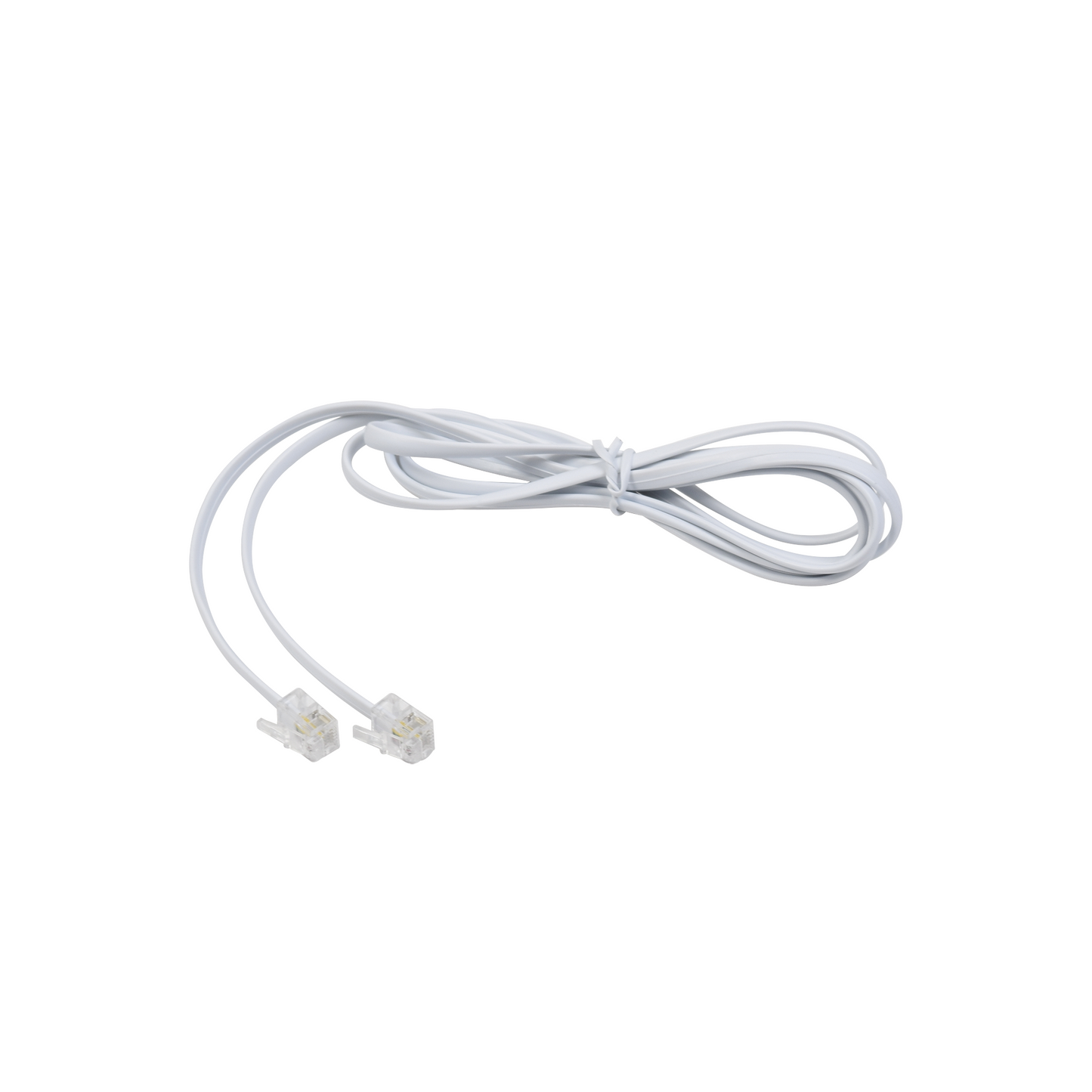 TELUS80481.5M|Cable telefónico RJ11, plano, color blanco, 1.5m