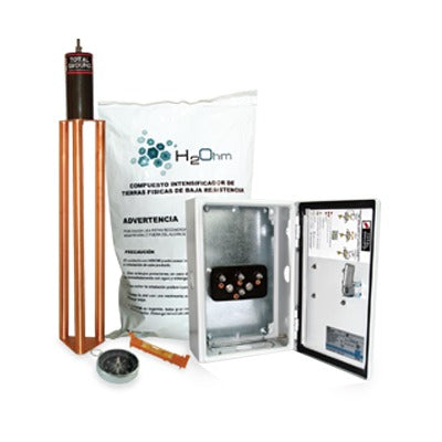 TG-45K|Kit de puesta a tierra de 45 A con Electrodo, Filtro, Acoplador y Compuesto H2Ohm.