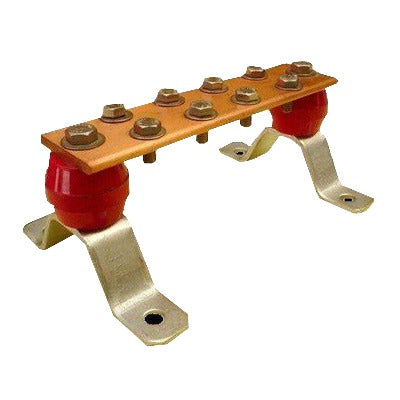 TG-BUS-G10|Barra para Uni??n de Cobre con Capacidad de 1000A, medidas  7-7/8 x 2 x 1/4 in., con Aisladores (Sin Gabinete)