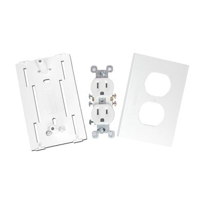 TEK-100-DUPLEX|Contacto eléctrico doble, soporte y tapa color blanco de PVC auto extinguible, para canaleta TEK100 (5591-10200)
