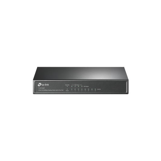 TL-SF1008P|Switch PoE no Administrable de escritorio 8 puertos 10/100 Mbps, 4 puertos PoE, 57 W
