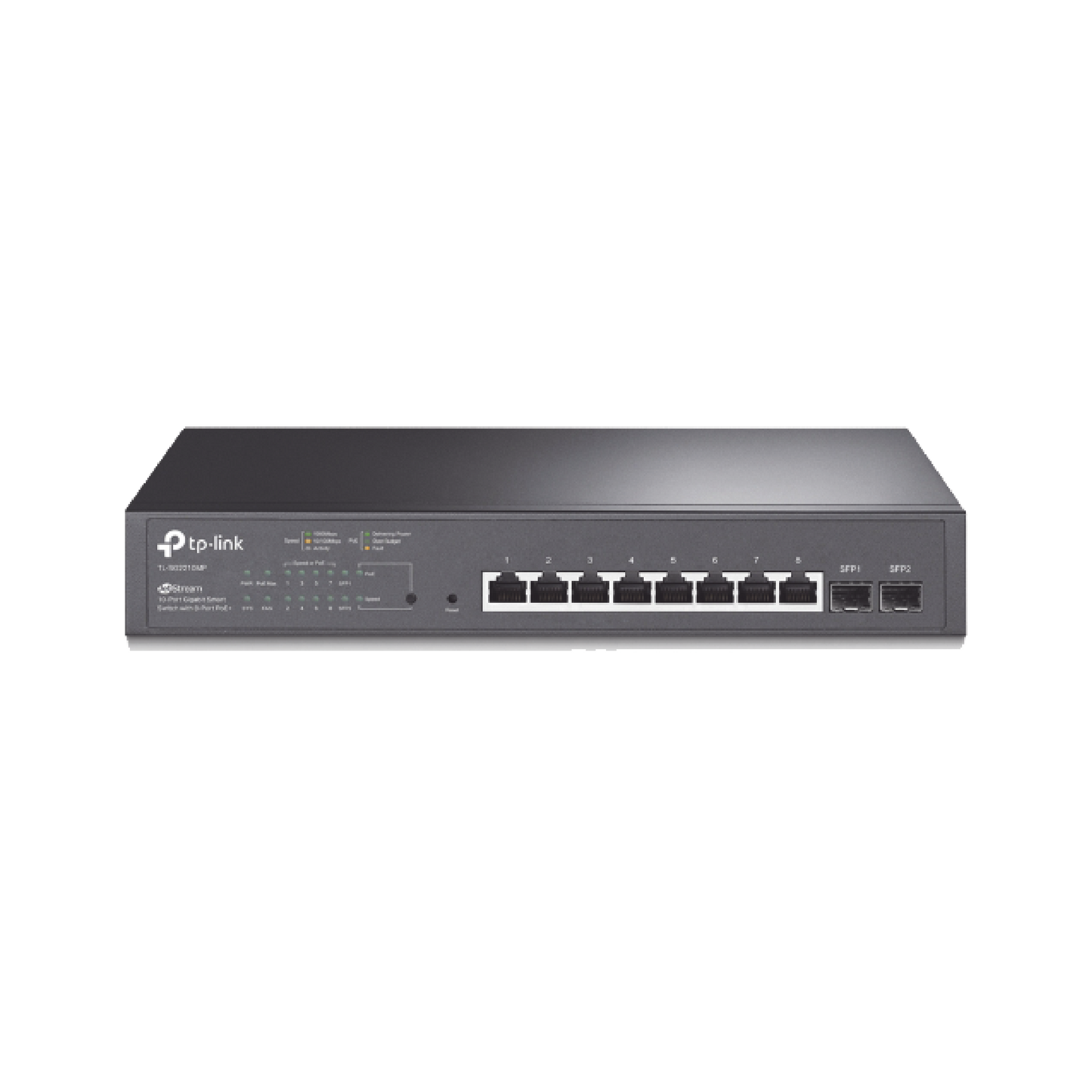 TL-SG2210MP|Switch PoE JetStream SDN Administrable 8 puertos 10/100/1000 Mbps + 2 puertos SFP, 8 puertos PoE, 150W, administraci??n centralizada OMADA SDN