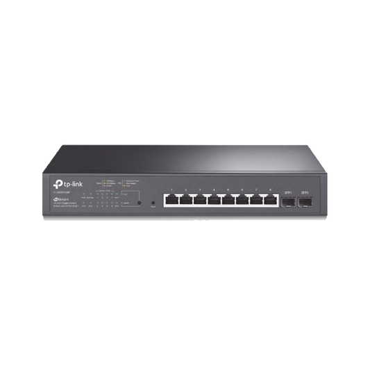 TL-SG2210MP|Switch PoE JetStream SDN Administrable 8 puertos 10/100/1000 Mbps + 2 puertos SFP, 8 puertos PoE, 150W, administraci??n centralizada OMADA SDN