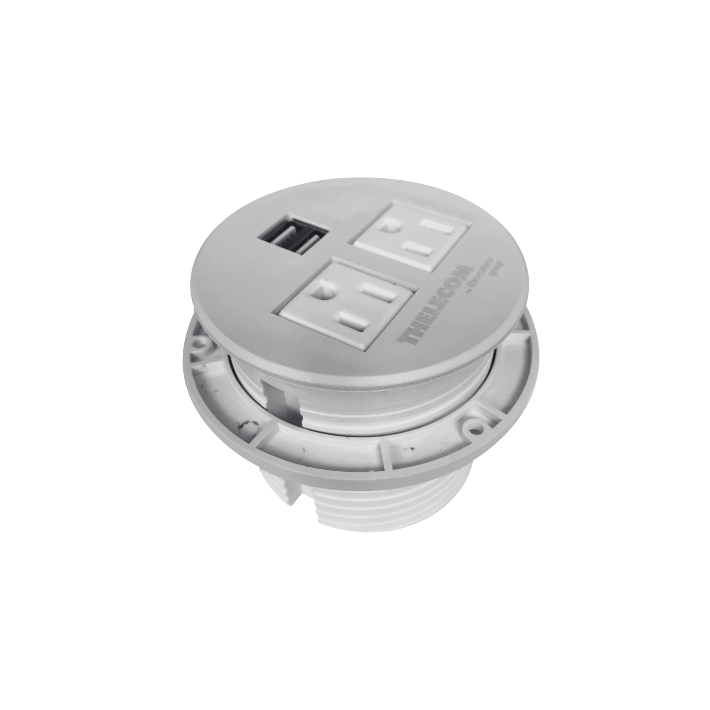 TMC-E2-USB-2N|Multicontactos / USB empotrable color blanco, no incluye cable de poder