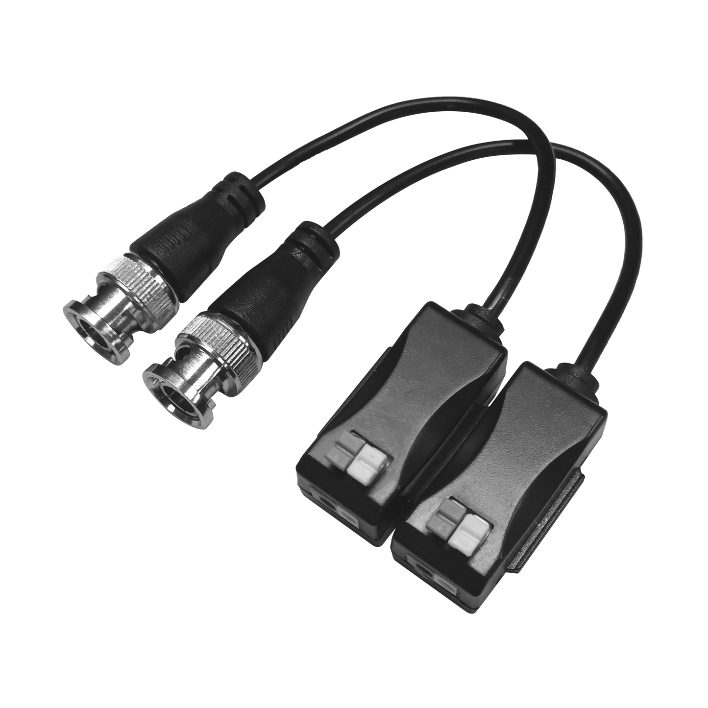 TT101FTURBOZ|Kit de Transceptores (Baluns) con Terminal PUSH SUPERIOR PIG TAIL en ambos conectores, Resolución 4K , Cable flexible COAXIAL Blindado / COAXITRON / AUDIO POR COAXITRON /Conector 100% COBRE / Calidad PREMIUM
