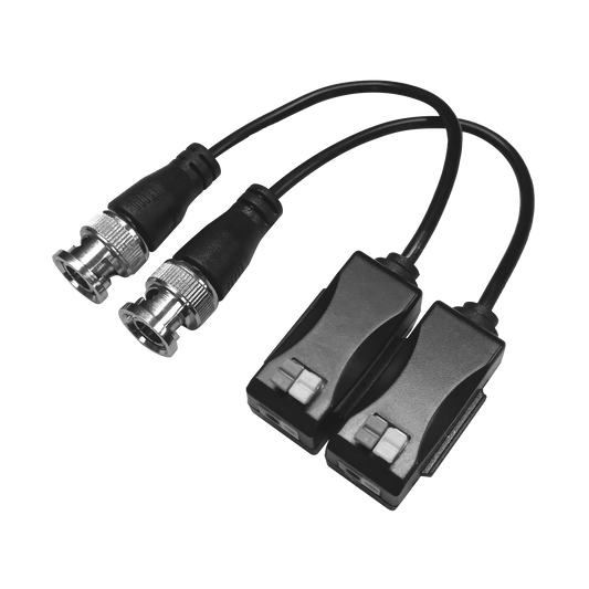 TT101FTURBOZ|Kit de Transceptores (Baluns) con Terminal PUSH SUPERIOR PIG TAIL en ambos conectores, Resolución 4K , Cable flexible COAXIAL Blindado / COAXITRON / AUDIO POR COAXITRON /Conector 100% COBRE / Calidad PREMIUM
