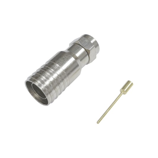 TT11-F03|Conector F Macho en 75 Ohm, Plegable para Instalar en Cables Coaxiales RG-11, Cuerpo de Bronce-Niquelado/ Tefl??n.