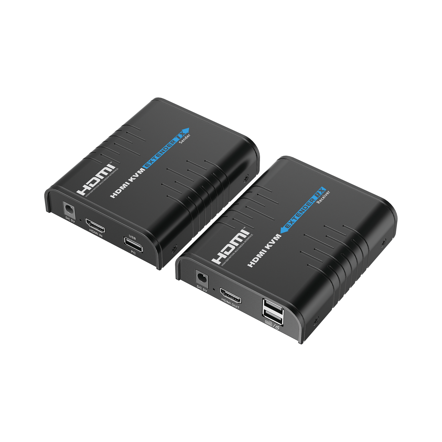 TT373KVM4.0|Kit extensor KVM (HDMI y USB) hasta 120 metros / Resolución 1080P @ 60 Hz / Soporta STP y UTP CAT6 / Soporta Switch Gigabit para control KVM múltiple / Soporta hasta 253 receptores / Transmite el Video y Controla tu DVR vía USB
