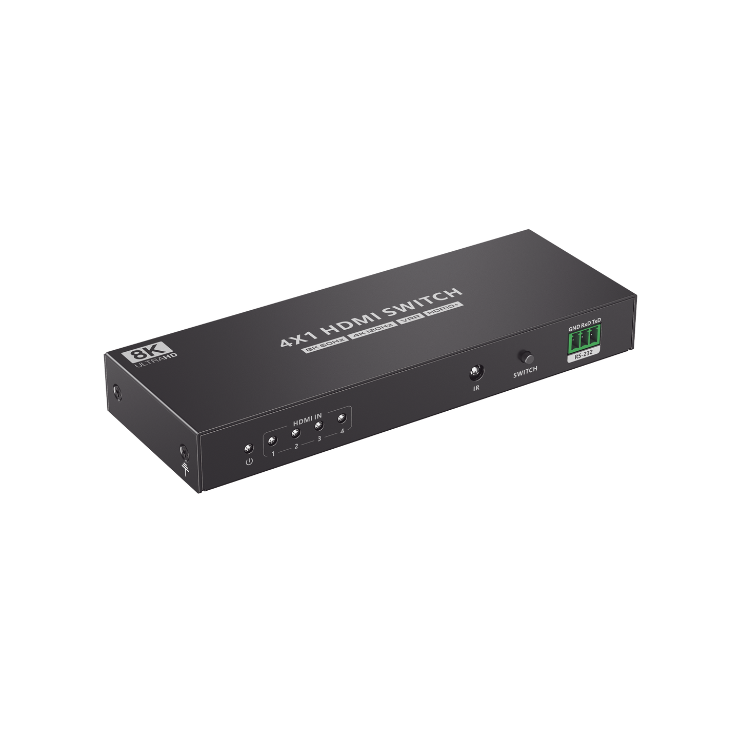 TT401-8K|Switch Conmutador HDMI 4X1 | 4 Entradas 1 Salida | Velocidad de trasmisión 48 Gbps | Resolución 8K | Salida de audio | HDCP 2.3