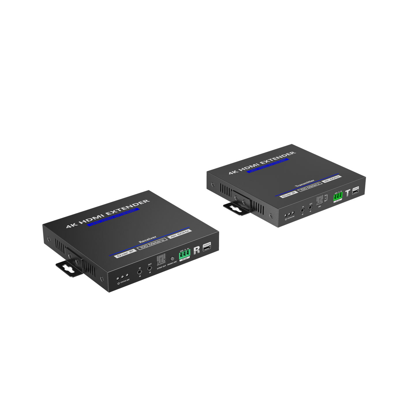 TT592|KIT EXTENSOR HDMI 4K@60HZ sobre IP GIGABIT / IPCOLOR / 100m en Conexión Uno a Uno / Salida Loop / IR Bi-Direccional / RS232 / ARC / CERO LATENCIA / Soporta conexión Uno a Muchos/Switch en Cascada