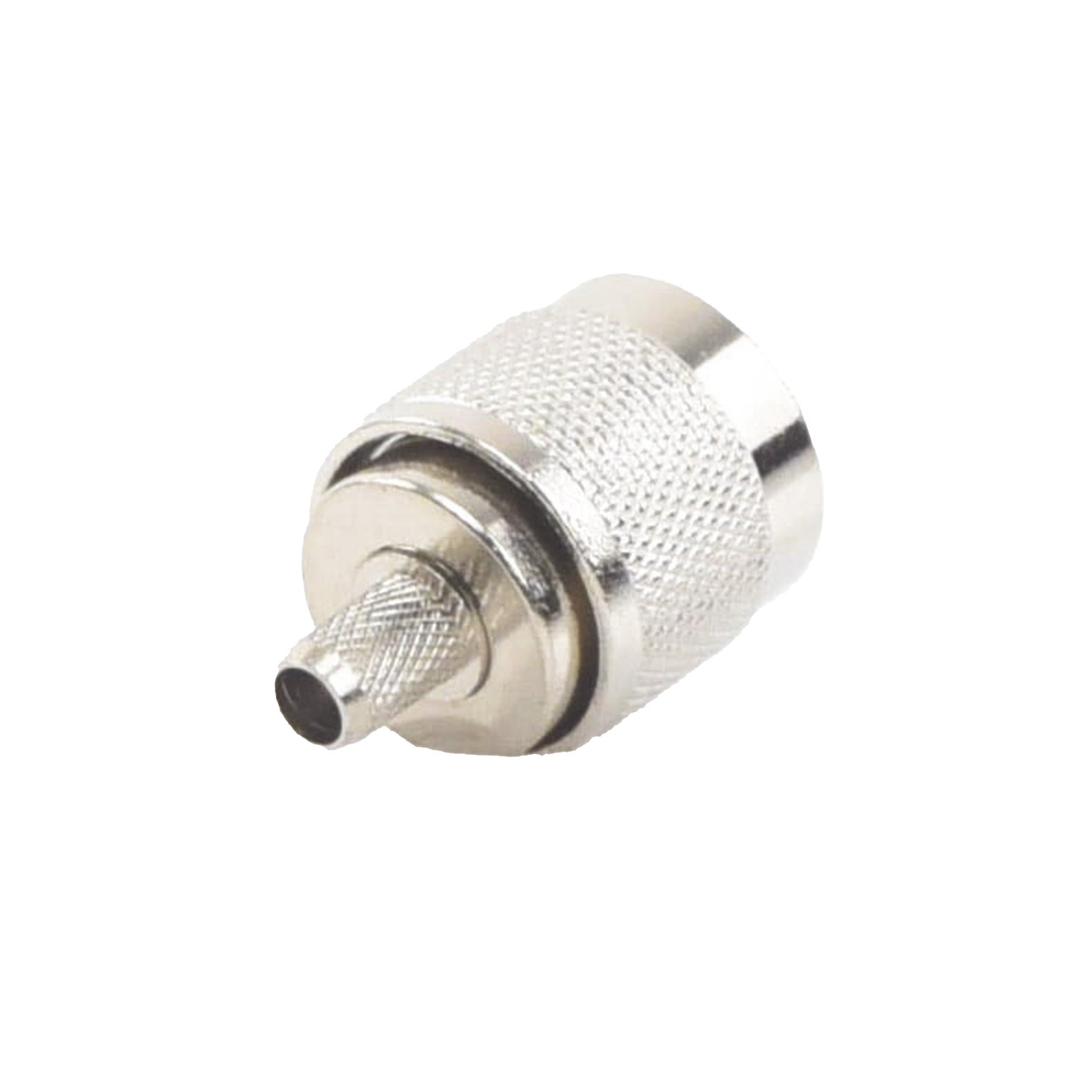 TT-CON-532|Conector N Macho para 75 Ohm de Anillo Plegable para cable RG-59, Niquel/ Oro /Tefl??n.