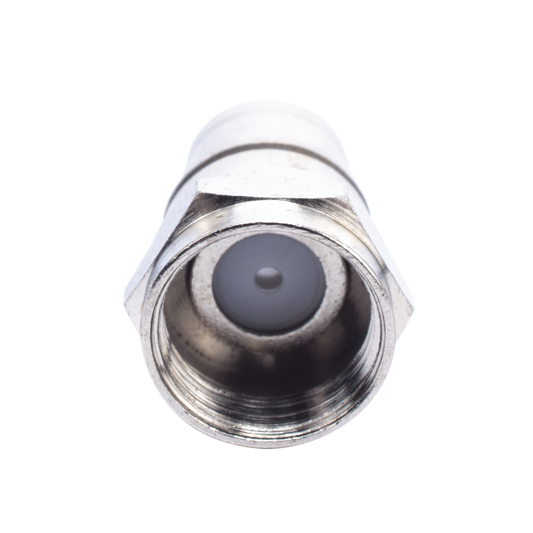 TT-CON-536|Conector F Macho Plegable, Con PIN para Cable RG-59, Cuerpo de Bronce Niquelado.