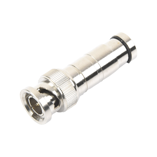 TT-RG-16|Conector BNC Macho en 75 Ohm, de Compresi??n Axial para Cable Coaxial RG-59/U, N?¡quel/ Oro/ Politetrafluoroetileno.