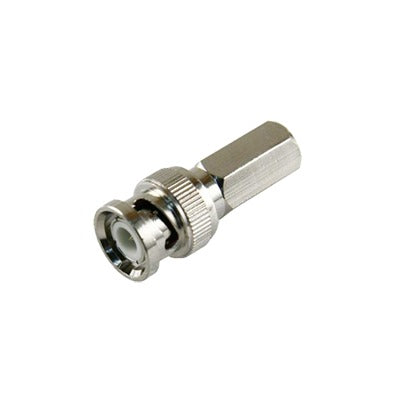 TT-RG-92|Conector BNC Macho de Ensamble Roscable (Hex.) en Sentido de las Manecillas de Reloj para Cable Coaxial RG-59/U, N?¡quel/ Oro/ Delrin.