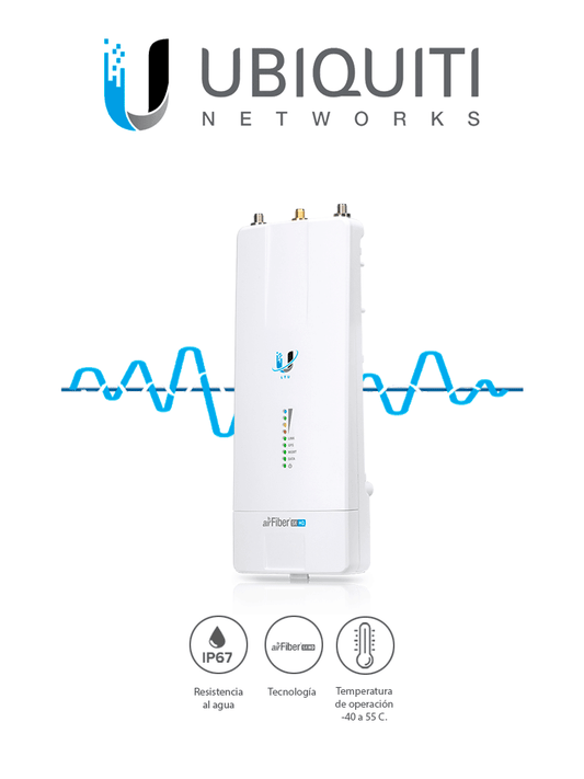 UBIQUITI AIRFIBER AF-5XHD - Radio Conectorizado AirFiber X / Clase Carrier / 4.8GHz a 6.2GHz / Exterior / Hasta 1 Gbps / 26 dBm / Tecnolog?¡a LTU / IP67
