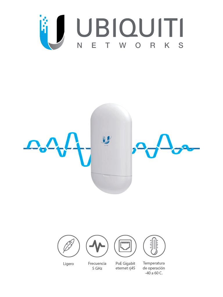 UBIQUITI LTU-LITE - Cliente PtMP LTULite 5GHz Ideal para Sistemas CCTV / Exterior / 22 dBm / Antena integrada de 13 dBi/ (Solo funciona como CPE)  #CCTV #OfertasUbiquiti #OfertasRedes #SUCURSALES