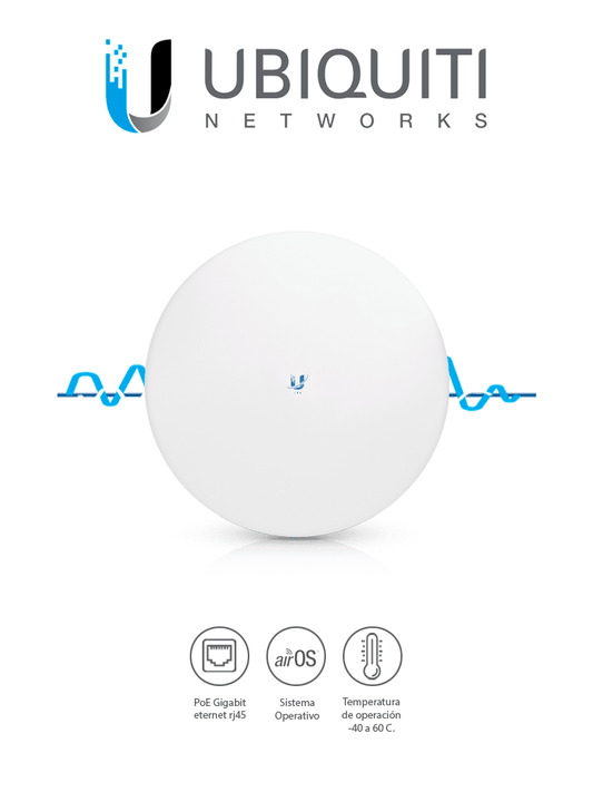 UBIQUITI LTU-PRO Cliente PtMP LTU Pro, 5 GHz (4.8 - 6-2 GHz) con antena integrada de 24dBi, compatible con LTU-ROCKET (Solo funciona como CPE) #CCTV