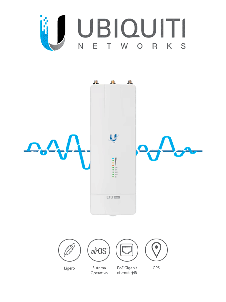 UBIQUITI LTU-ROCKET - Radio Estación Base PtMP LTURocket 5GHz Ideal Para CCTV / Exterior / 29 dBm / Rendimiento hasta 600 Mbps / Sincronización GPS / Filtrado RF Propietario #CCTV