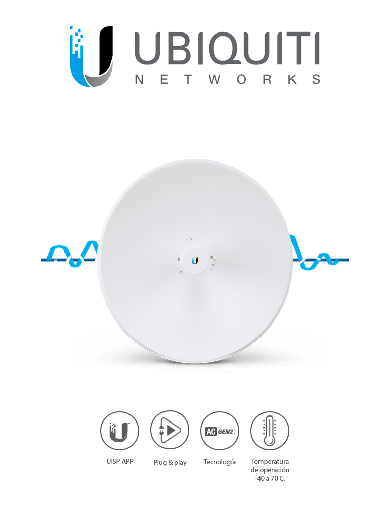 UBIQUITI POWERBEAM AC PBE-5AC-GEN2 - Radio con antena integrada Airmax AC GEN2 5.8GHz / Exterior / MIMO / Antena 25 dBi / 25 dBm / Rendimiento hasta 450 Mbps #OfertasUbiquiti #OfertasRedes