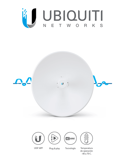 UBIQUITI POWERBEAM AC PBE-5AC-GEN2 - Radio con antena integrada Airmax AC GEN2 5.8GHz / Exterior / MIMO / Antena 25 dBi / 25 dBm / Rendimiento hasta 450 Mbps #OfertasUbiquiti #OfertasRedes