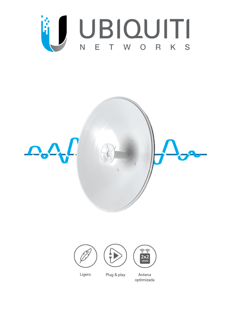 UBIQUITI ROCKETDISH RD-5G30-LW - Antena Direccional para Radio Conectorizado / 5.8GHz / Ganancia 30 dBi / MIMO / Dise??o Ligero/ # Ofertas Ubiquiti